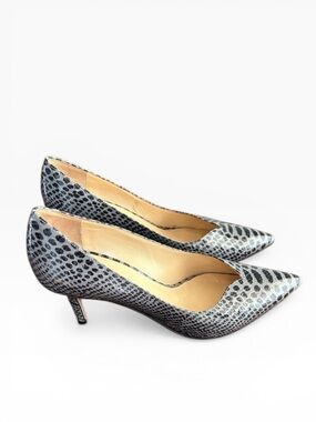 M. Gemi The Esatto Snakeskin Python Pumps Black Gray Size EU 36 1/2 US 6.5